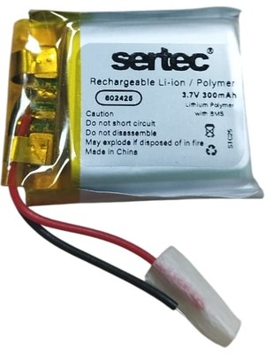 602425 3.7V 300MAH Li-Polymer Pil (DEVRELI/1.5A) Midastech