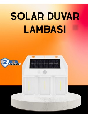 MidasTech Güneş Enerjili 3 Modlu Duvar Apliği – Bahçe ve Garaj Aydınlatması Midiastech