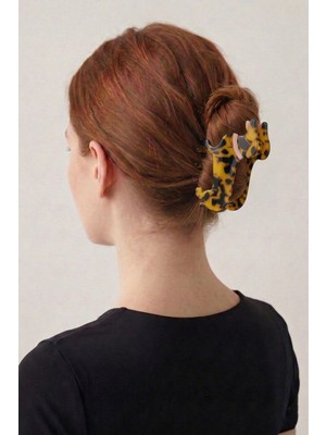 Wuclo Sosis Köpek Figürlü Leopar Desenli Akrilik Mandal Toka