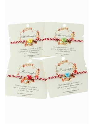 Kalp Cam Boncuk Marteniçka Ip Bileklik Nemere