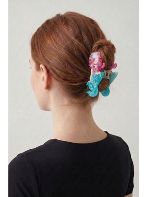 Wuclo Denizkızı Figürlü Sedefli Akrilik Mandal Toka