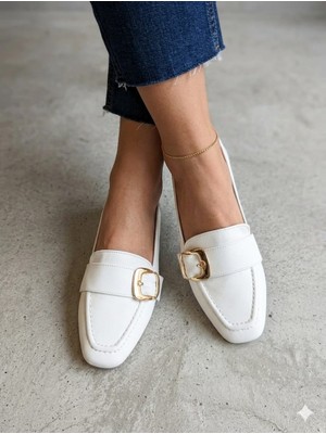 Pynare Yandan Tokalı Loafer Deri Ayakkabı