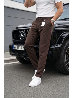 Oksit Holl Beli Lastikli ve Bağcıklı Likralı Esnek Örme Jogger Pantolon