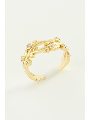 MidasTech Ağaç Taşlı Metal Yüzük Nemere