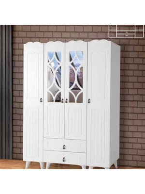 Yuvaset Home Şahin 4 Kapılı Aynalı Gardırop