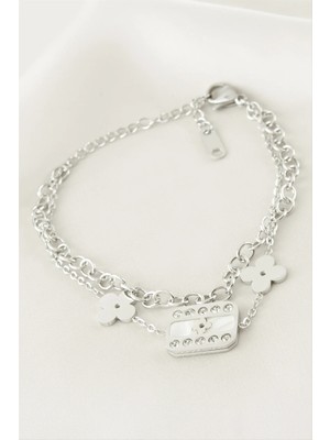 MidasTech Çiçek Sedef Çelik Bileklik Nemere