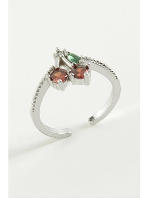 MidasTech Kiraz Zirkon Taşlı Yüzük Nemere