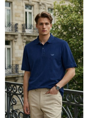 Damga Erkek Elite Comfort Mavi Polo Yaka Tişört