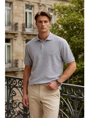 Damga Erkek Elite Comfort M.gri Polo Yaka Tişört