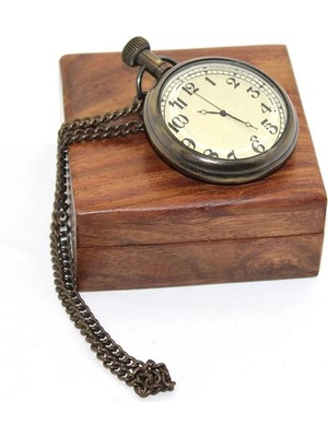 Fırsatkolik Ahşap Kutulu Pirinç Köstekli Saat 16155