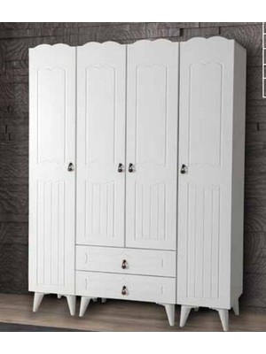 Yuvaset Home Şahin 4 Kapılı Camsız Gardırop