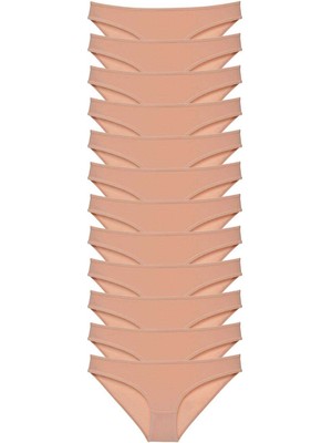 MidasTech 12 Adet Süper Eko Set Likralı Kadın Slip Külot Ten Nemere