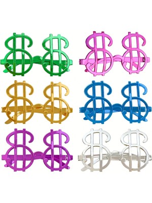 Esranın Dünyası Dolar Şekilli Metalize Parti Gözlüğü 6 Adet