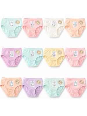 Dondeza 12'li Paket Fitilli Kız Çocuk Külot Rengarenk Pamuklu