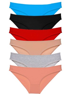 MidasTech 6 Adet Süper Eko Set Likralı Kadın Slip Külot Renk 1 Nemere