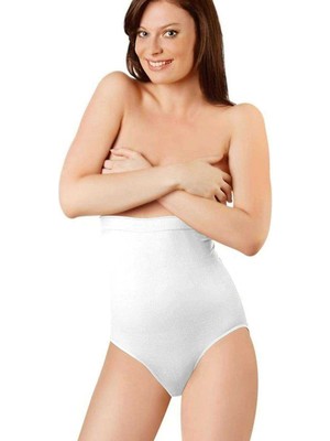 MidasTech Elite Life Dikişsiz Şekillendirici Silikonlu Kadın Beyaz Slip Korse 890 Nemere