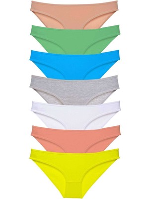 MidasTech 7 Adet Süper Eko Set Likralı Kadın Slip Külot Çok Renkli Nemere