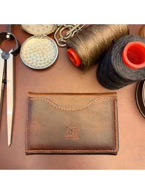 Bi Deri Bideri Caesar Hakiki Deri Magsafe Kartlık Kahverengi