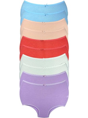 MidasTech 10 Adet Puantiyeli Kadın Toparlayıcı Yüksek Bel Bato Külot Nemere