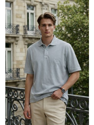 Damga Erkek Elite Comfort Gri Polo Yaka Tişört