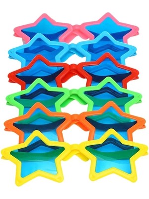 Fırsatkolik Büyük Yıldız Parti Gözlüğü Karışık 12 Adet