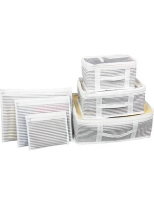 Esranın Dünyası Bavul Içi Düzenleyici Valiz  Organizer 6 Lı Set - Çizgili