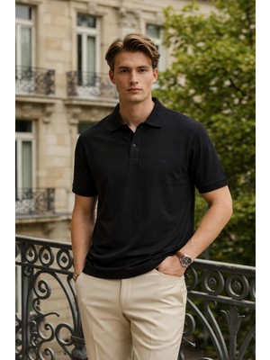 Damga Erkek Elite Comfort Siyah Polo Yaka Tişört
