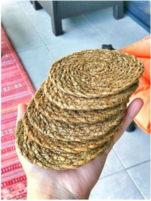 MidasTech Hasır Bardak Altlığı 6 Adet Nemere