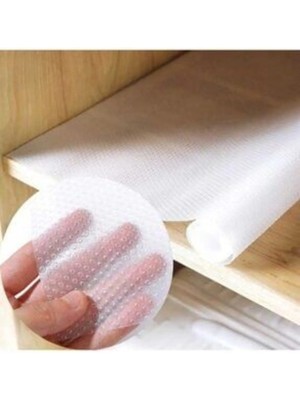 MidasTech Sermat Sılver Eva Shelf Liner Şeffaf Kaydırmaz Raf Dolap ve Çekmece Örtüsü 45 cm x 10 Metre R
