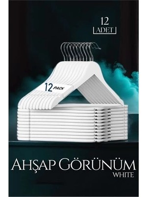 Beyaz Ahşap Görünüm 12 Li Askı Seti Schönbuch Design