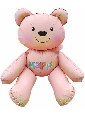 Parti Show Oturan Ayı Pembe Folyo Balon 51*54 cm