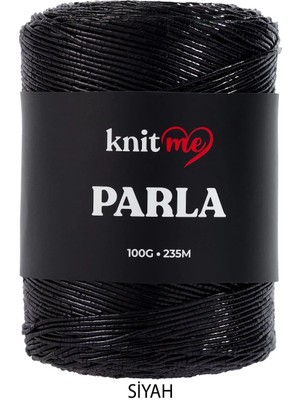 Knitme Parla Siyah Simli Çanta ve Aksesuar Örgü Ipliği