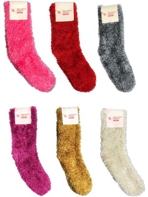 MidasTech 6 Adet Dikişsiz Tüylü Sıcak Tutan Ev Çorabı Nemere