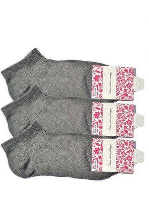 MidasTech Gri Kadın Bilek Çorap 3 Çift Nemere