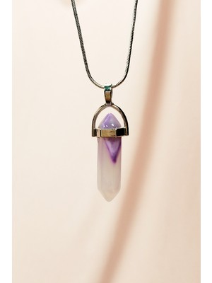 MidasTech Florid Doğal Taşı Zincirli El Yapımı Tasarımlı Kolye Uç: 3,5 cm Zincir: 20 cm Kutulu Nemere