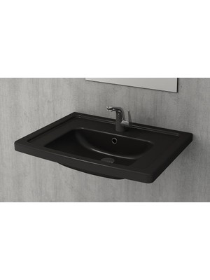 Bocchı Bocchi 1007-004-0126 Taormina Pro Etajerli Lavabo 66 cm Mat Siyah