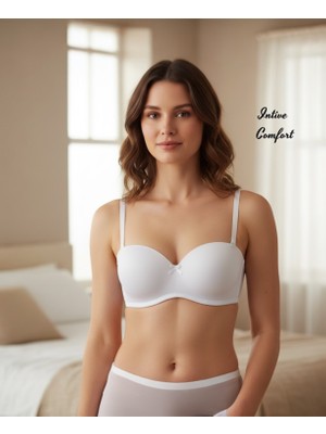 Intive Lingerie Orkide Sihirli Balenli Straplez Kesim Desteksiz Çıkarılabilir Askılı Sütyen (Askılı/askısız Kullanım)
