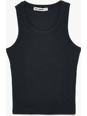 Koton Slim Fit Kolsuz Bisiklet Yaka Kaşkorse Bluz