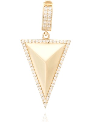 Berk Mücevherat 14 Ayar Altın Taşlı Piramit Kolye Ucu