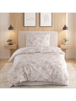 Pamuksu Markalı Çiçek Desenli Tek Kişilik Nevresim Takımı | 3 Lastikli Çarşaf Seçeneği | 100% Pamuk - Kutulu