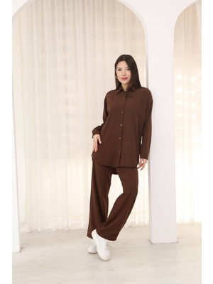 Piove Kadın Gömlek Pantolon Ikili Takım – Rahat Kesim Günlük ve Ofis Kombin Takımı