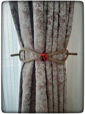 Nexgen 6 Adet Braçol Kanat Perde Tokası Tül Perde Tutucu Perde Süs Uğur Böceği Ile Uğur Gelsin