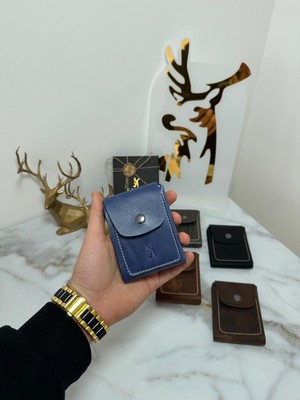 Sanat %100 Hakiki Crazy Deri El Dikimi Minimalist Cüzdan - Çıtçıtlı Eskitme Dokulu Kaliteli Erkek Cüzdan