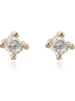 Berk Mücevherat 14  Ayar Altın Taşlı Altın Çocuk Küpe