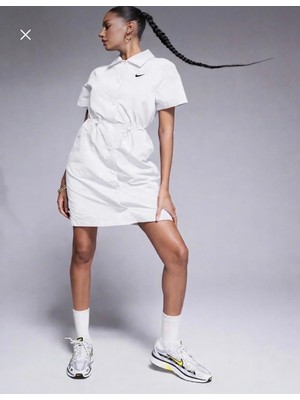 Nike Women's Sportswear Everything Wovens Shirt Dress Beyaz Kadın Elbise HJ1144-100