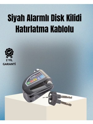 TeknoKapsül Motosiklet Bisiklet Için 6mm Pinli Alarmlı Disk Kilidi