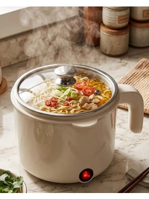 TeknoKapsül Mini Elektrikli Pişirici 1 Litre Buharda Pişirme Tepsili Çok Amaçlı Mutfak Tenceresi