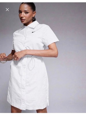 Nike Women's Sportswear Everything Wovens Shirt Dress Beyaz Kadın Elbise HJ1144-100