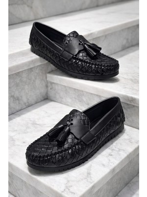 ModaFrato K-218 Rahat Taban Püsküllü Kadın Babet Günlük Şık ve Rahat Anne Ayakkabısı