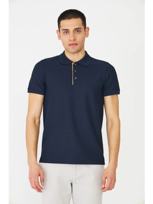 White Stone Lacivert Modern Kesim Polo Yaka Erkek T-Shirt